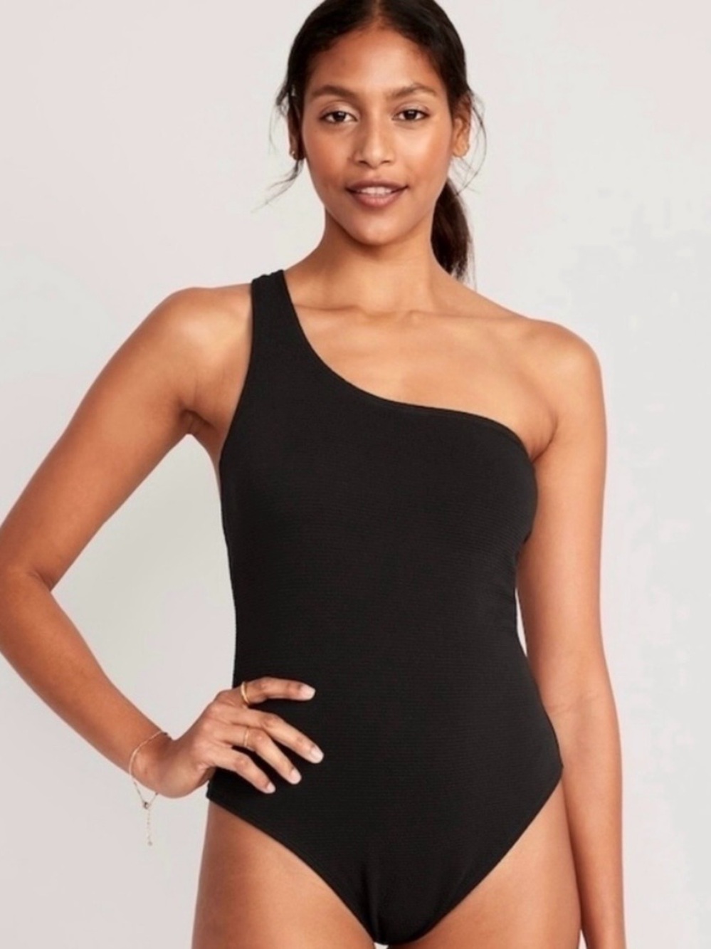 Old Navy One-Shoulder Black Women’s Swimsuit